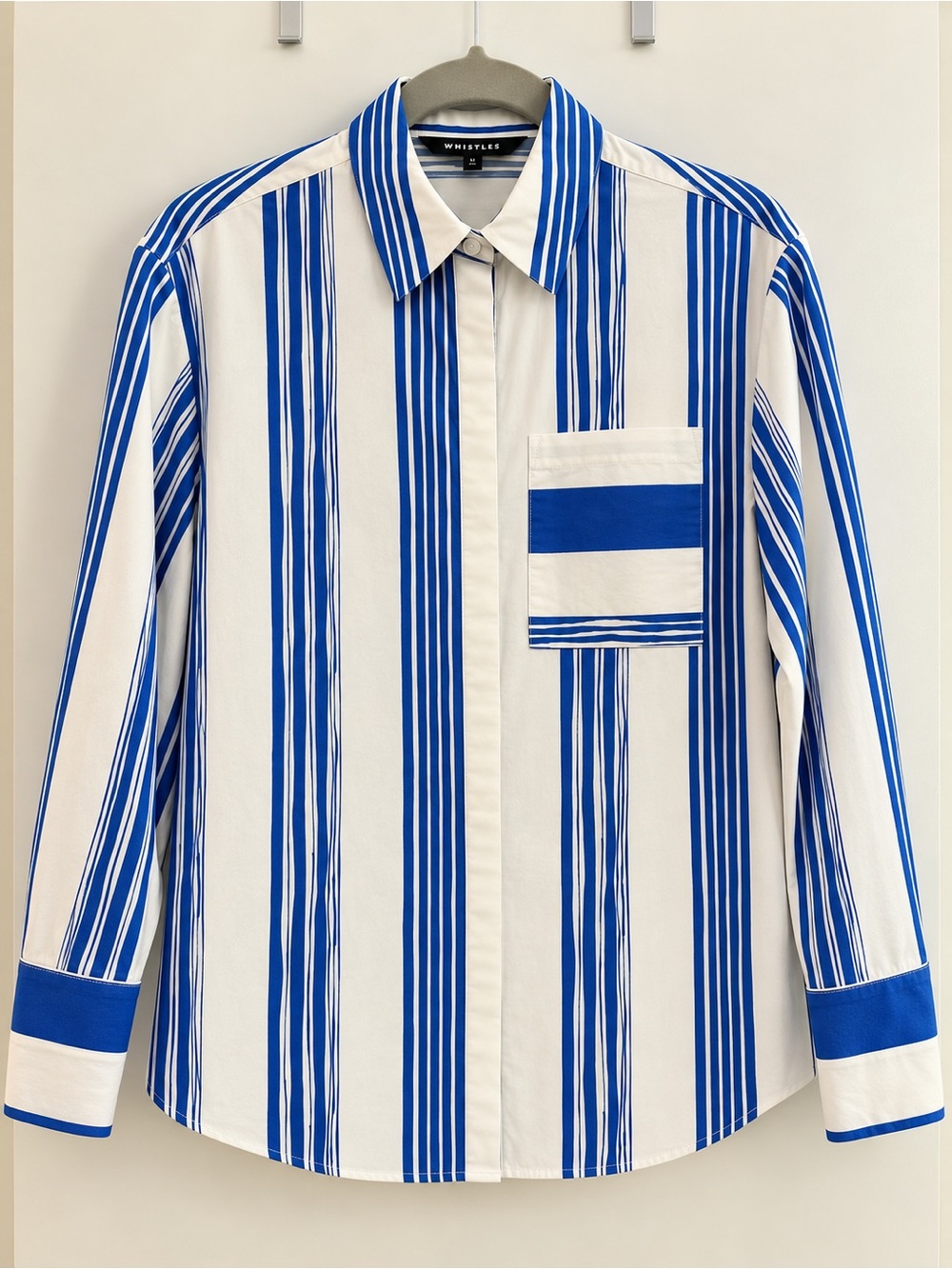 Whistles Blue and White Vertical Stripe women’s Shirt
